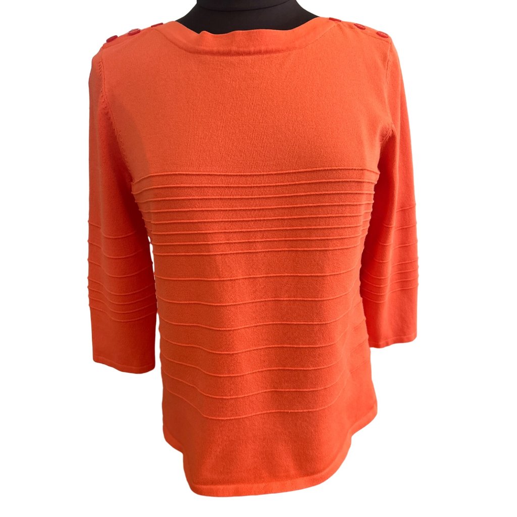 Cable & Gauge Women's Ribbed Orange Long Sleeve Sweater L